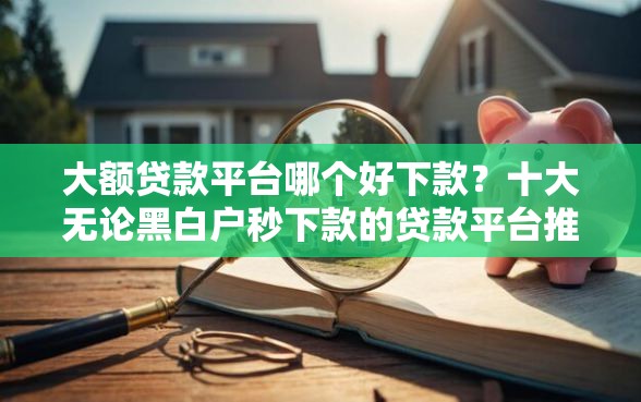 大额贷款平台哪个好下款？十大无论黑白户秒下款的贷款平台推荐