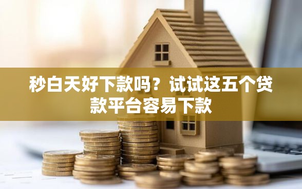 秒白天好下款吗？试试这五个贷款平台容易下款