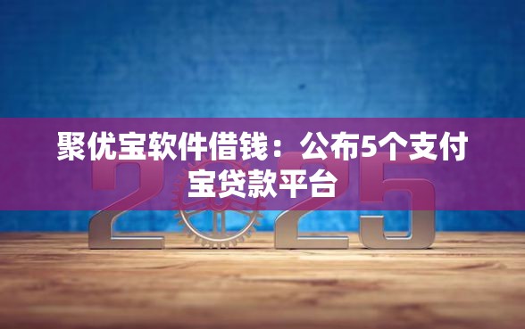 聚优宝软件借钱：公布5个支付宝贷款平台