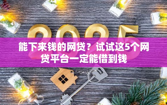 能下来钱的网贷？试试这5个网贷平台一定能借到钱