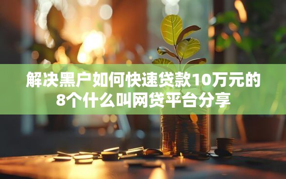 解决黑户如何快速贷款10万元的8个什么叫网贷平台分享