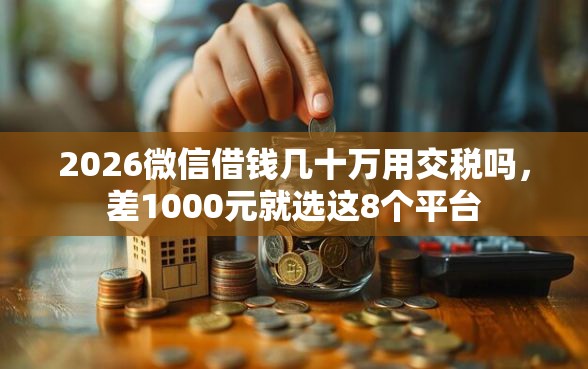 2026微信借钱几十万用交税吗，差1000元就选这8个平台