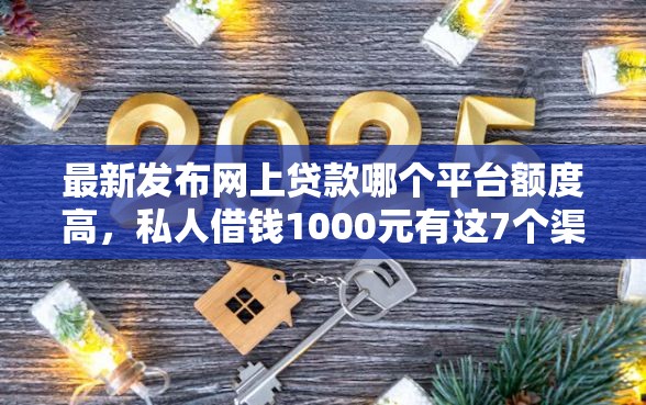 最新发布网上贷款哪个平台额度高，私人借钱1000元有这7个渠道