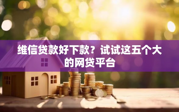 维信贷款好下款？试试这五个大的网贷平台