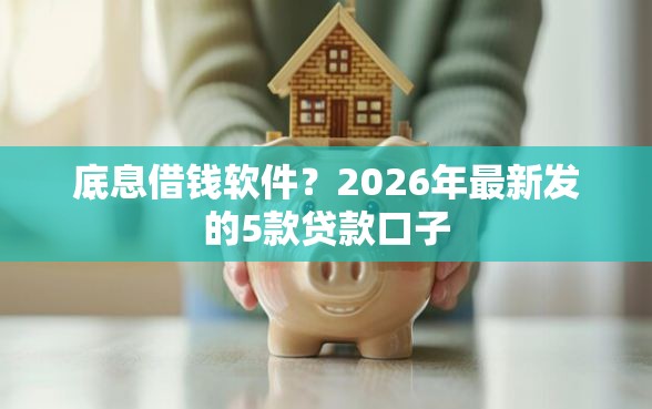 底息借钱软件？2026年最新发的5款贷款口子