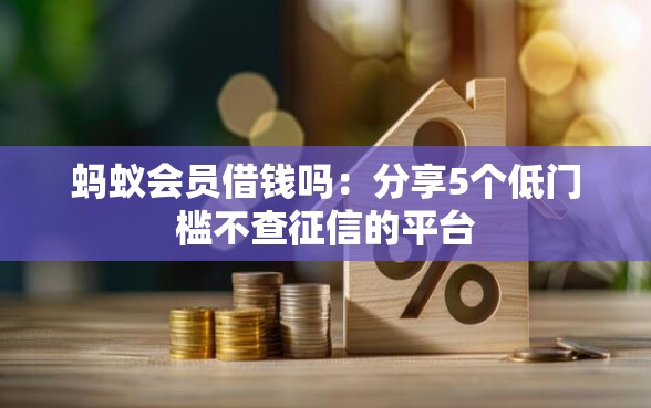 蚂蚁会员借钱吗：分享5个低门槛不查征信的平台