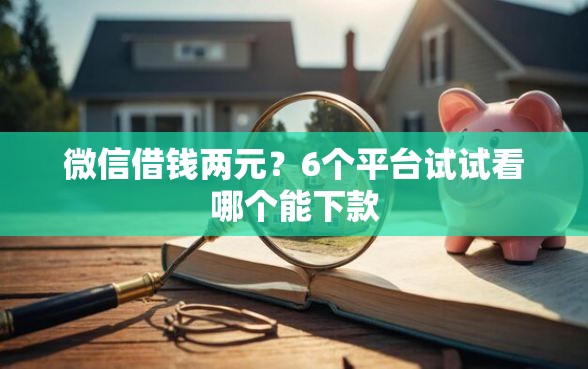 微信借钱两元？6个平台试试看哪个能下款