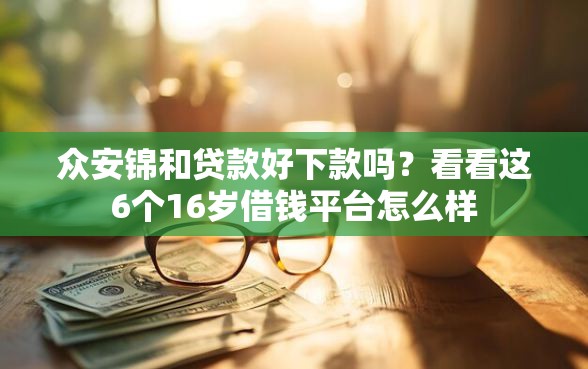 众安锦和贷款好下款吗？看看这6个16岁借钱平台怎么样