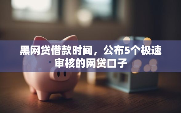 黑网贷借款时间，公布5个极速审核的网贷口子