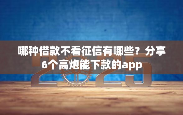哪种借款不看征信有哪些？分享6个高炮能下款的app