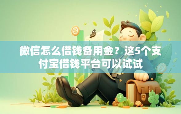 微信怎么借钱备用金？这5个支付宝借钱平台可以试试