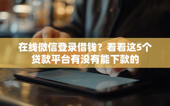在线微信登录借钱？看看这5个贷款平台有没有能下款的