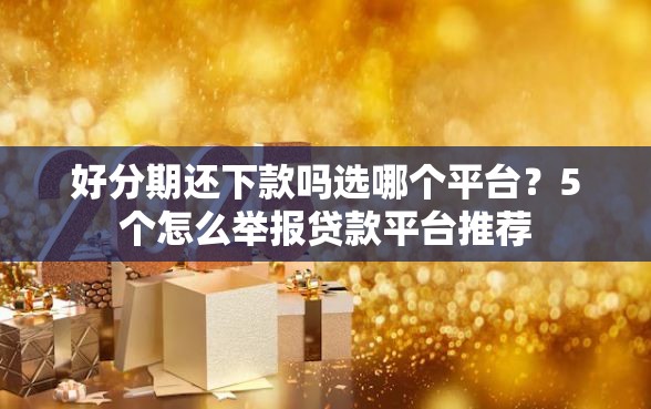 好分期还下款吗选哪个平台？5个怎么举报贷款平台推荐