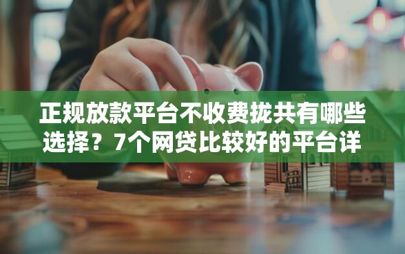 正规放款平台不收费拢共有哪些选择？7个网贷比较好的平台详解