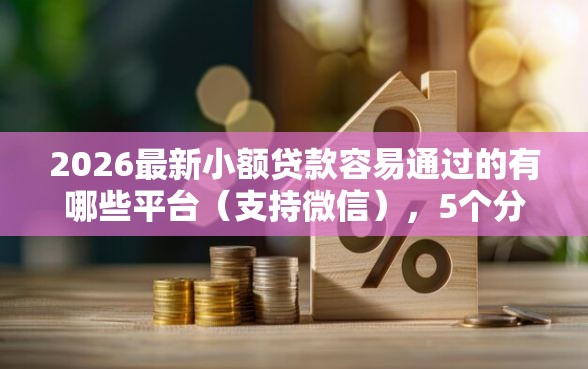 2026最新小额贷款容易通过的有哪些平台（支持微信），5个分期有额度的网贷口子无私分享