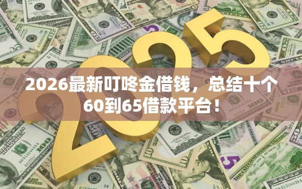 2026最新叮咚金借钱，总结十个60到65借款平台！
