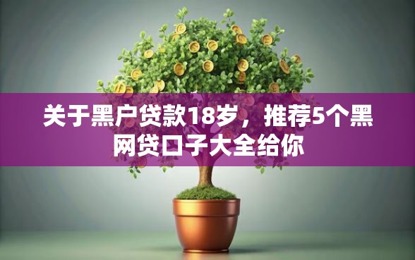 关于黑户贷款18岁，推荐5个黑网贷口子大全给你
