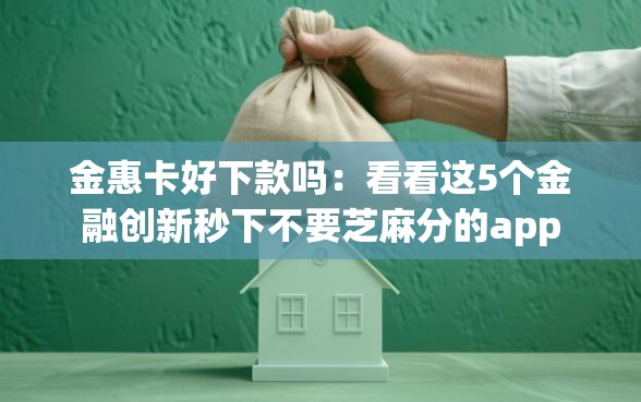 金惠卡好下款吗：看看这5个金融创新秒下不要芝麻分的app