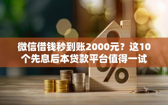 微信借钱秒到账2000元？这10个先息后本贷款平台值得一试