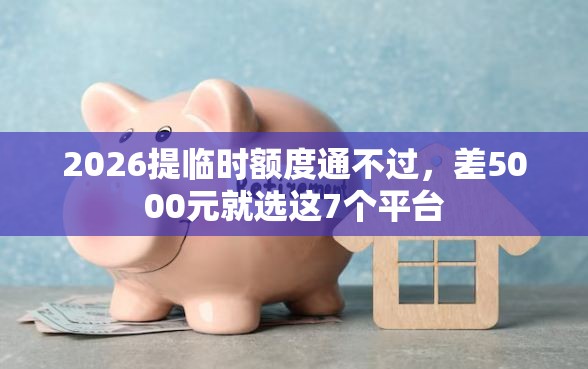 2026提临时额度通不过，差5000元就选这7个平台