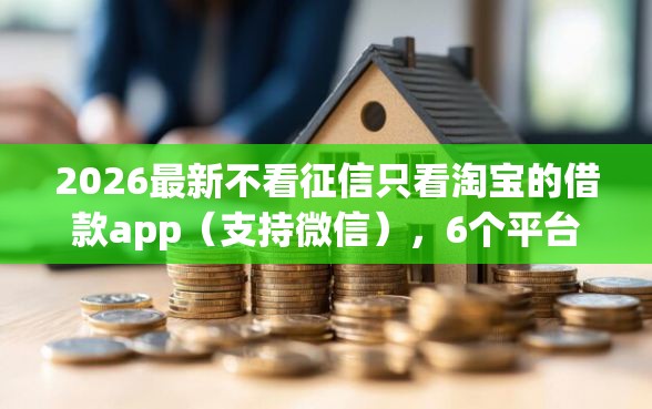 2026最新不看征信只看淘宝的借款app（支持微信），6个平台能借钱无私分享