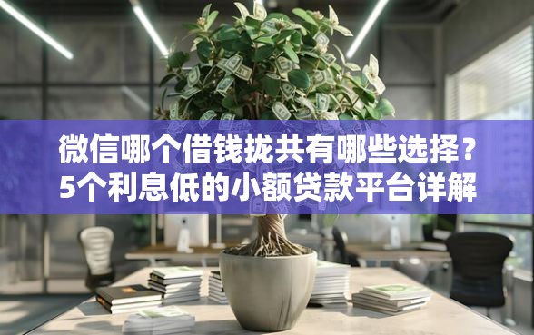 微信哪个借钱拢共有哪些选择？5个利息低的小额贷款平台详解