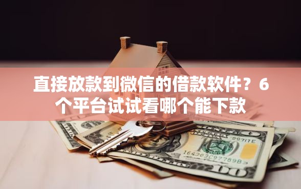 直接放款到微信的借款软件？6个平台试试看哪个能下款