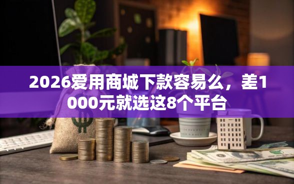 2026爱用商城下款容易么，差1000元就选这8个平台