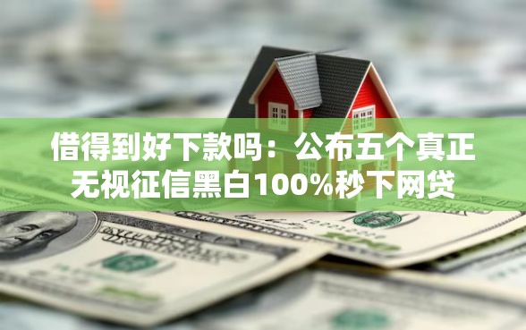 借得到好下款吗：公布五个真正无视征信黑白100%秒下网贷