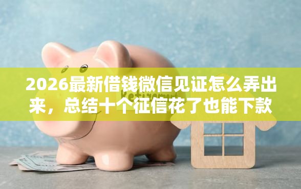2026最新借钱微信见证怎么弄出来，总结十个征信花了也能下款的平台！