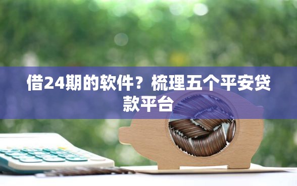 借24期的软件？梳理五个平安贷款平台