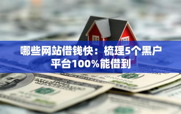 哪些网站借钱快：梳理5个黑户平台100%能借到
