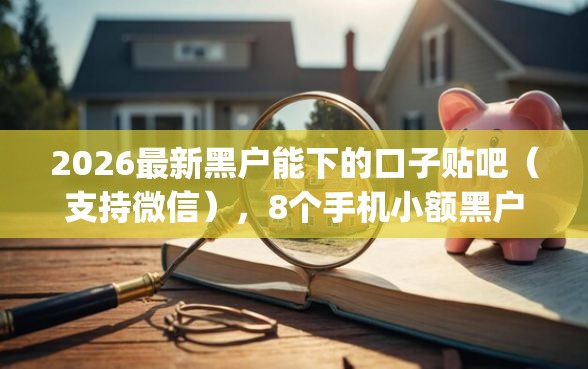 2026最新黑户能下的口子贴吧（支持微信），8个手机小额黑户快速贷款app无私分享