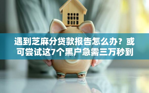 遇到芝麻分贷款报告怎么办？或可尝试这7个黑户急需三万秒到的的软件