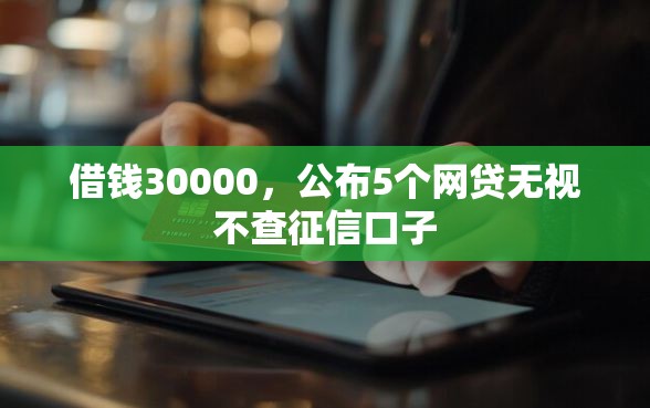 借钱30000,公布5个网贷无视不查征信口子 借钱30000,公布5个网贷无视不查征信口子