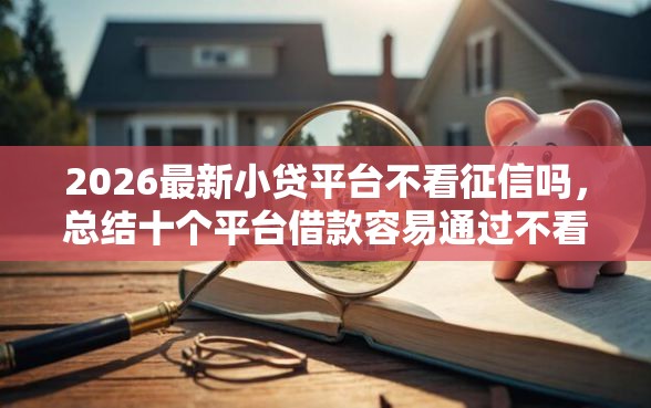 2026最新小贷平台不看征信吗，总结十个平台借款容易通过不看征信的！