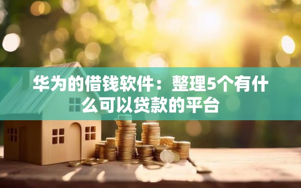 华为的借钱软件：整理5个有什么可以贷款的平台