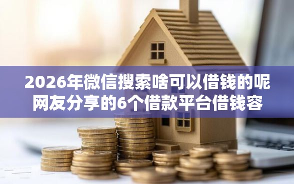 2026年微信搜索啥可以借钱的呢网友分享的6个借款平台借钱容易通过我觉得不错！