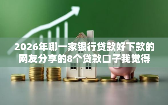 2026年哪一家银行贷款好下款的网友分享的8个贷款口子我觉得不错！