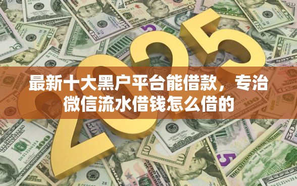 最新十大黑户平台能借款，专治微信流水借钱怎么借的