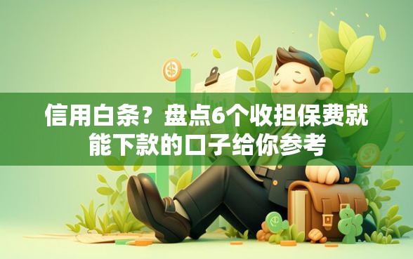 信用白条？盘点6个收担保费就能下款的口子给你参考