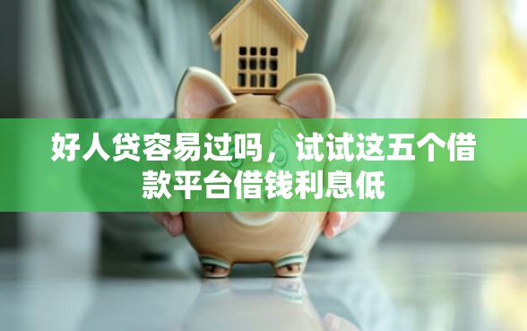 好人贷容易过吗，试试这五个借款平台借钱利息低