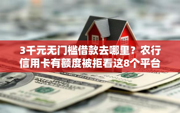 3千元无门槛借款去哪里？农行信用卡有额度被拒看这8个平台