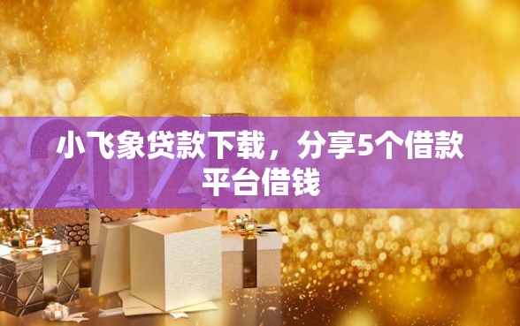 小飞象贷款下载，分享5个借款平台借钱