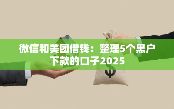 微信和美团借钱：整理5个黑户下款的口子2025