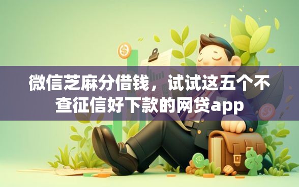 微信芝麻分借钱，试试这五个不查征信好下款的网贷app