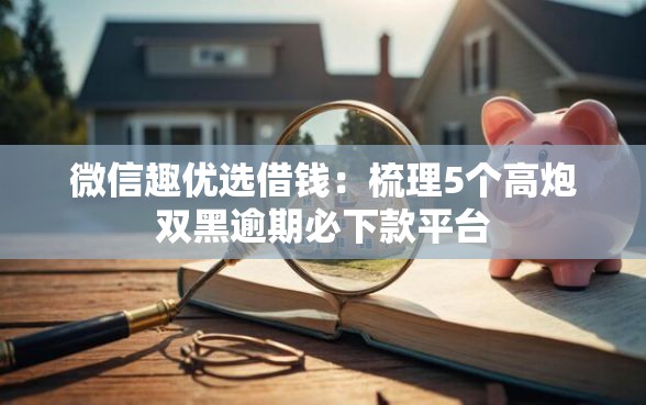 微信趣优选借钱：梳理5个高炮双黑逾期必下款平台