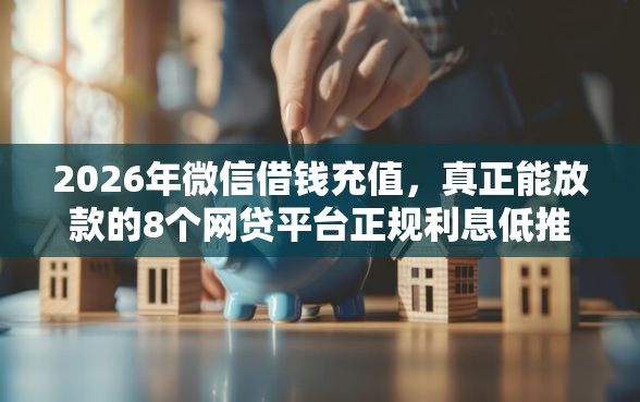2026年微信借钱充值，真正能放款的8个网贷平台正规利息低推荐