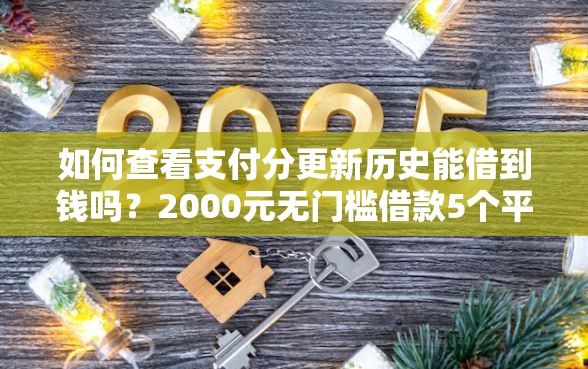 如何查看支付分更新历史能借到钱吗？2000元无门槛借款5个平台推荐