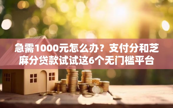 急需1000元怎么办？支付分和芝麻分贷款试试这6个无门槛平台